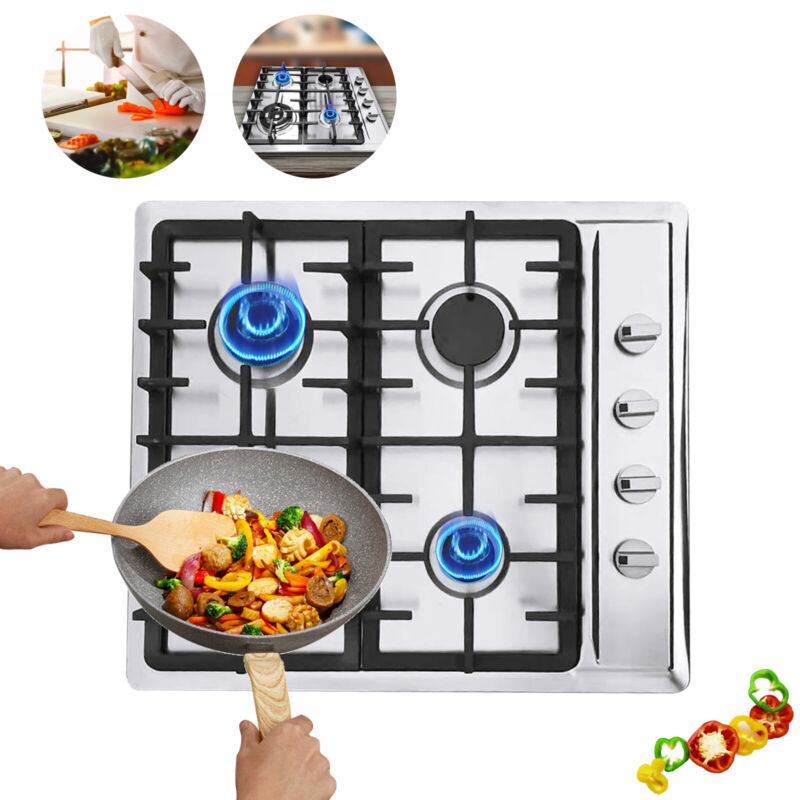 23'' 4 Burners Built-In Stove Top Gas Cooktop LPG/NG Gas Cooking Cooktop Kitchen