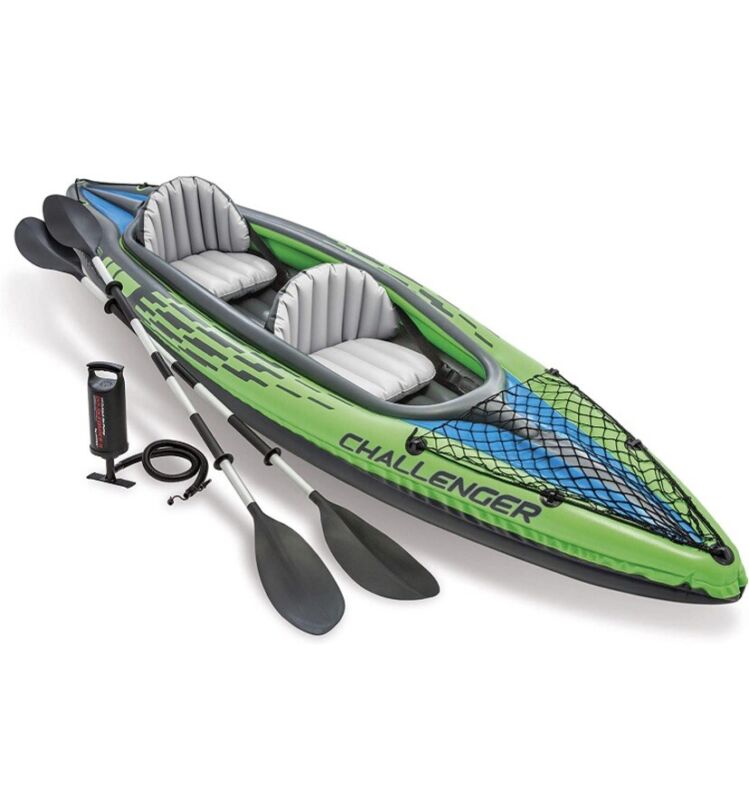 2-Person Inflatable Kayak: Resistant Material, Powerful Pump, Double Air Chamber