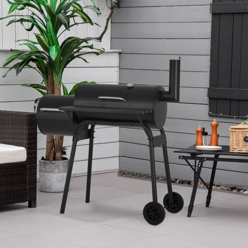 43" BBQ Grill Charcoal Barbecue Pit Outdoor Patio Backyard Meat Cooker Smoker Grill