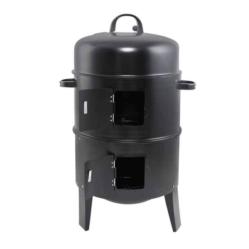 32" Charcoal Smoker Grill BBQ 3IN1 Outdoor Vertical Smoke Portable Meat Cooker