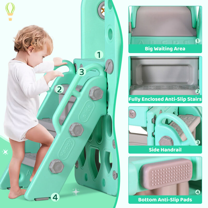 Toddler Slide and Swing Set Indoor Outdoor Playground kids Climber Slide Playset