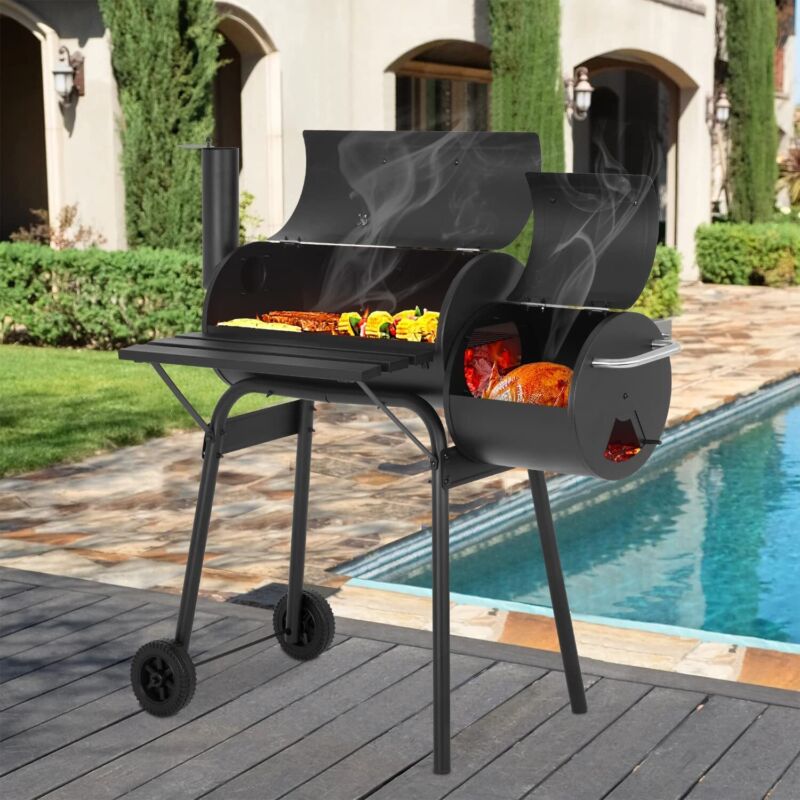 43" BBQ Grill Charcoal Barbecue Pit Outdoor Patio Backyard Meat Cooker Smoker Grill