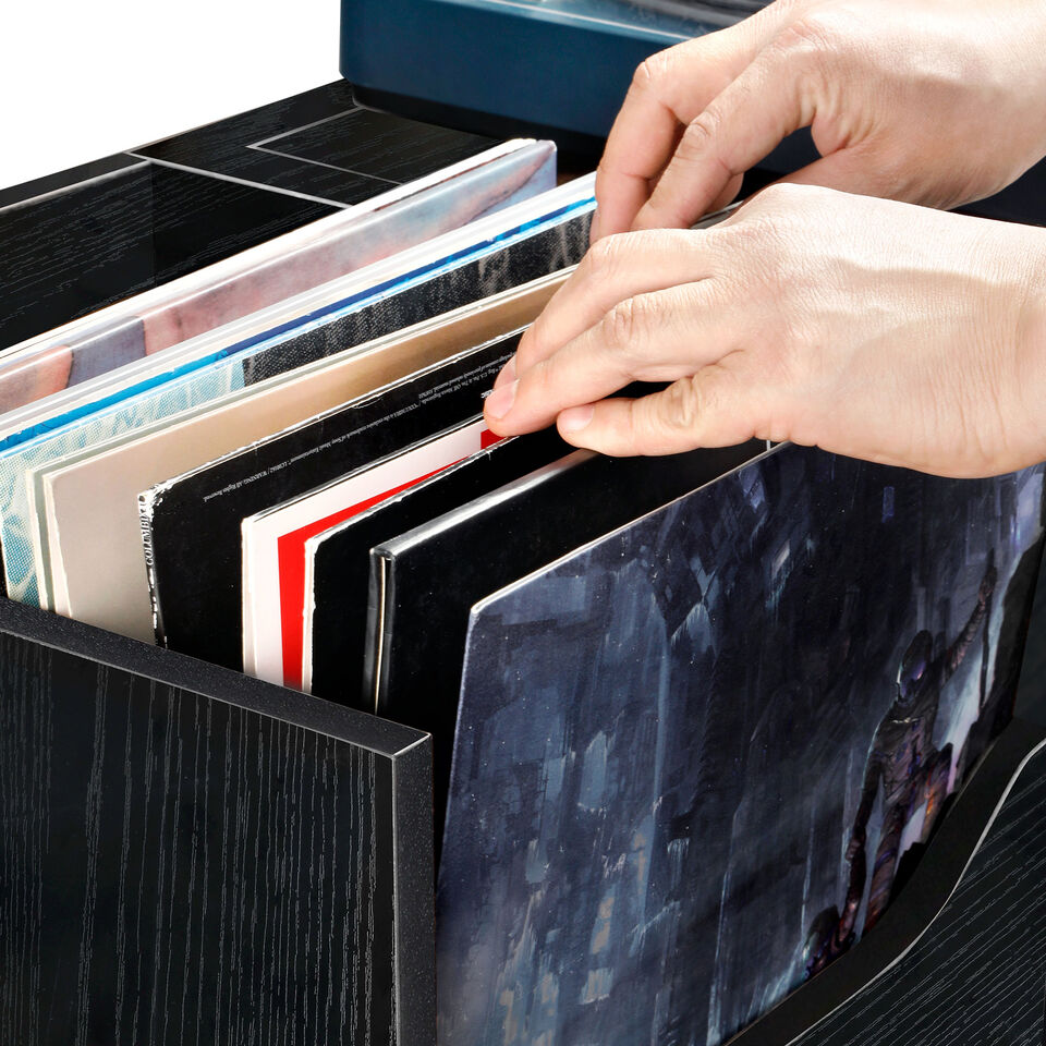 Vinyl Record Player Stand With Storage