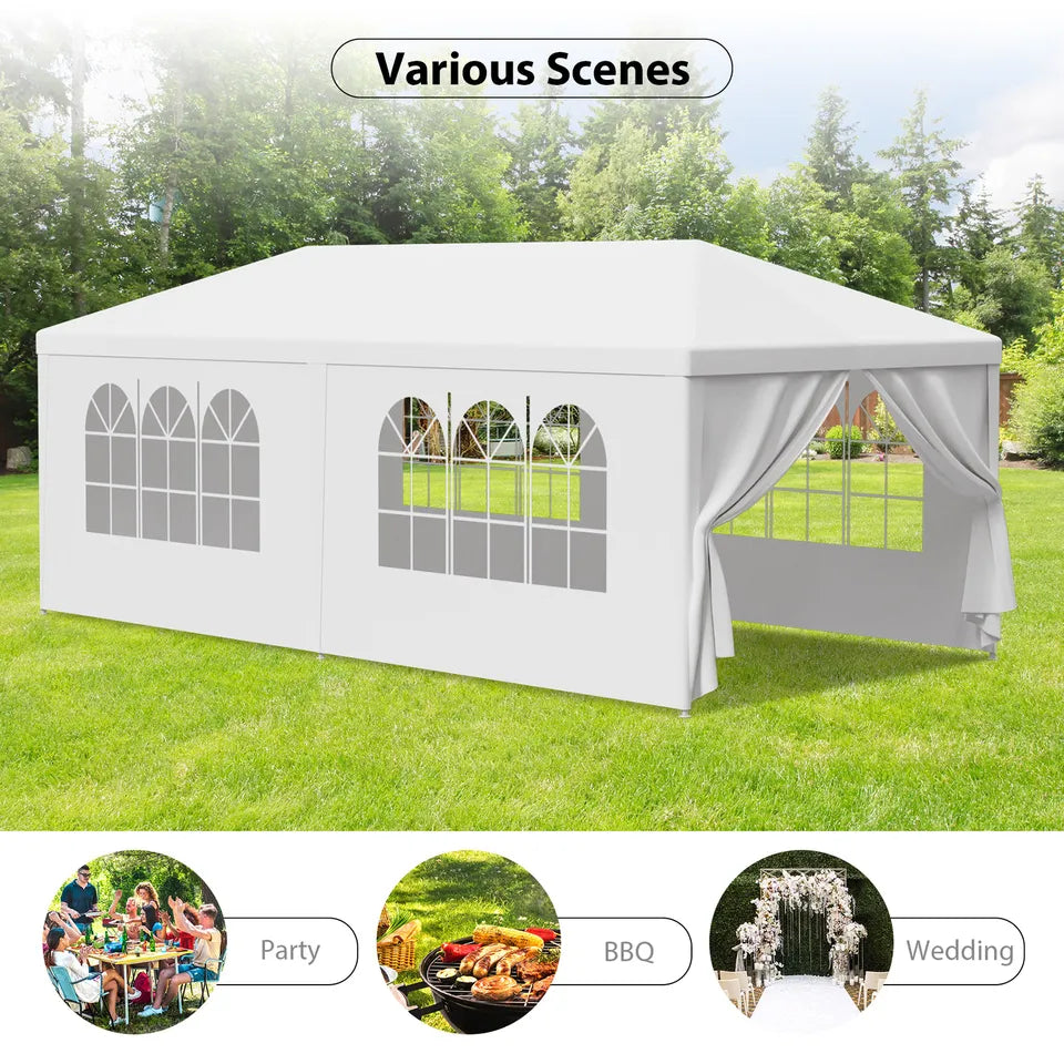 10 x 20' Outdoor Gazebo Party Tent With 6 Side Walls