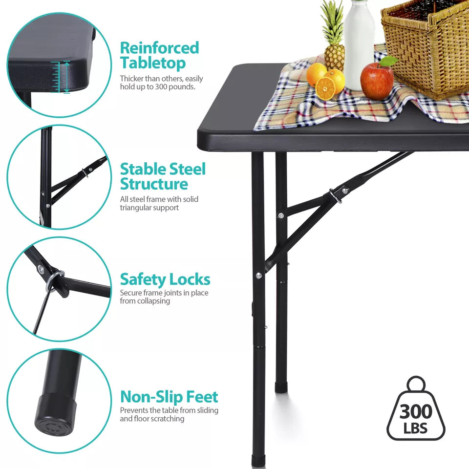 4 FT Folding Table for Party Dining In/Outdoor