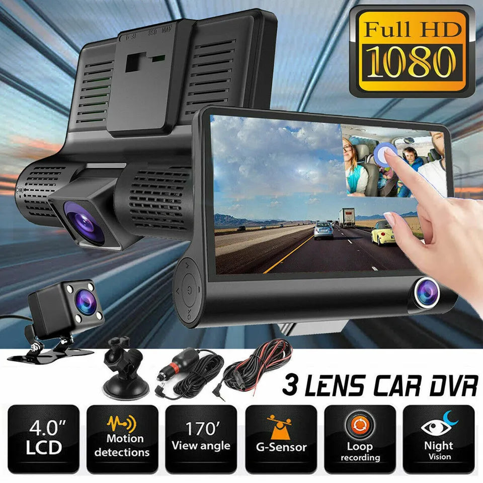 4" Touch Screen Front and Rear Dash Cam