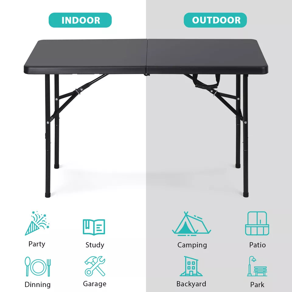 4 FT Folding Table for Party Dining In/Outdoor