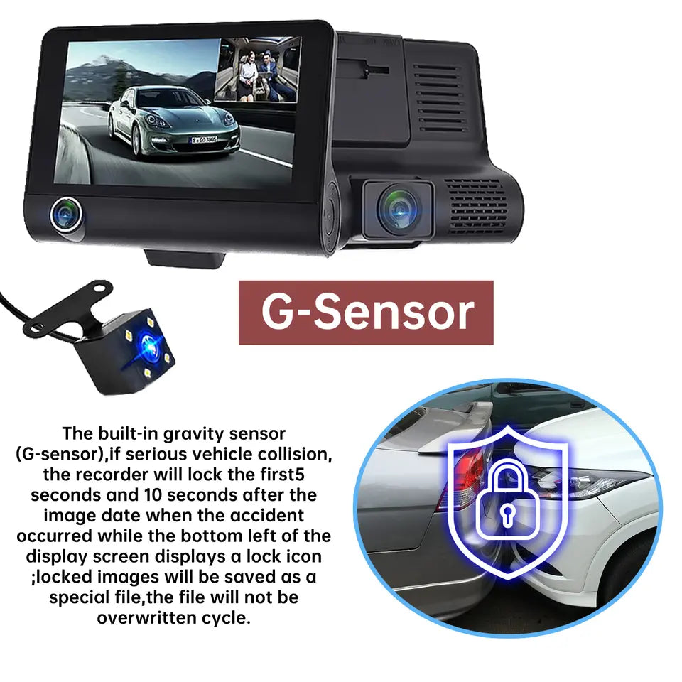 4" Touch Screen Front and Rear Dash Cam