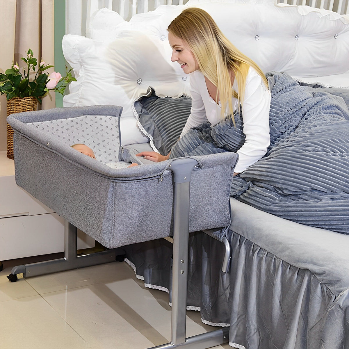 3-in-1 Baby Bedside Co-Sleeper Bassinet