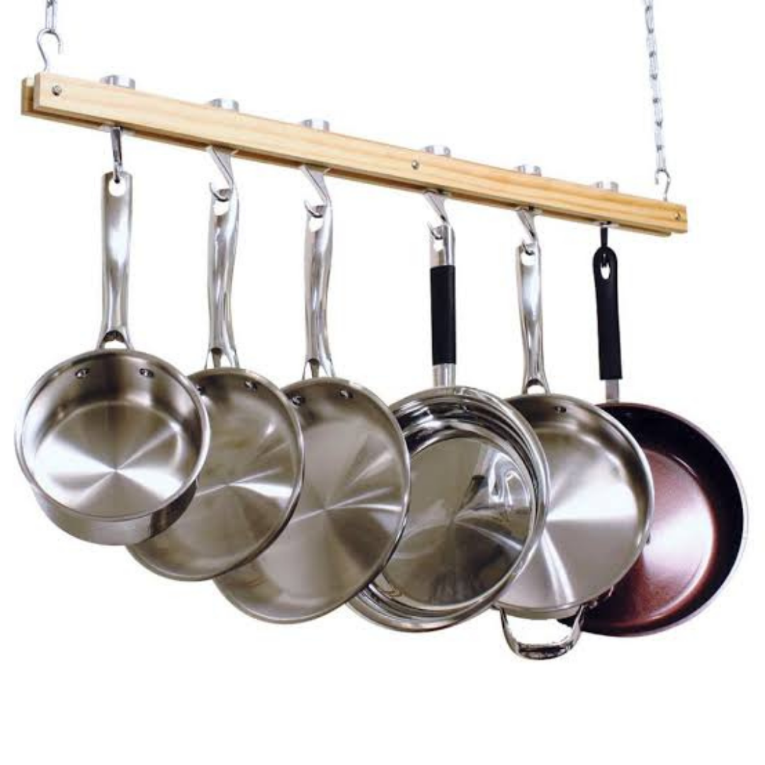 Wooden Pots And Pans Rack